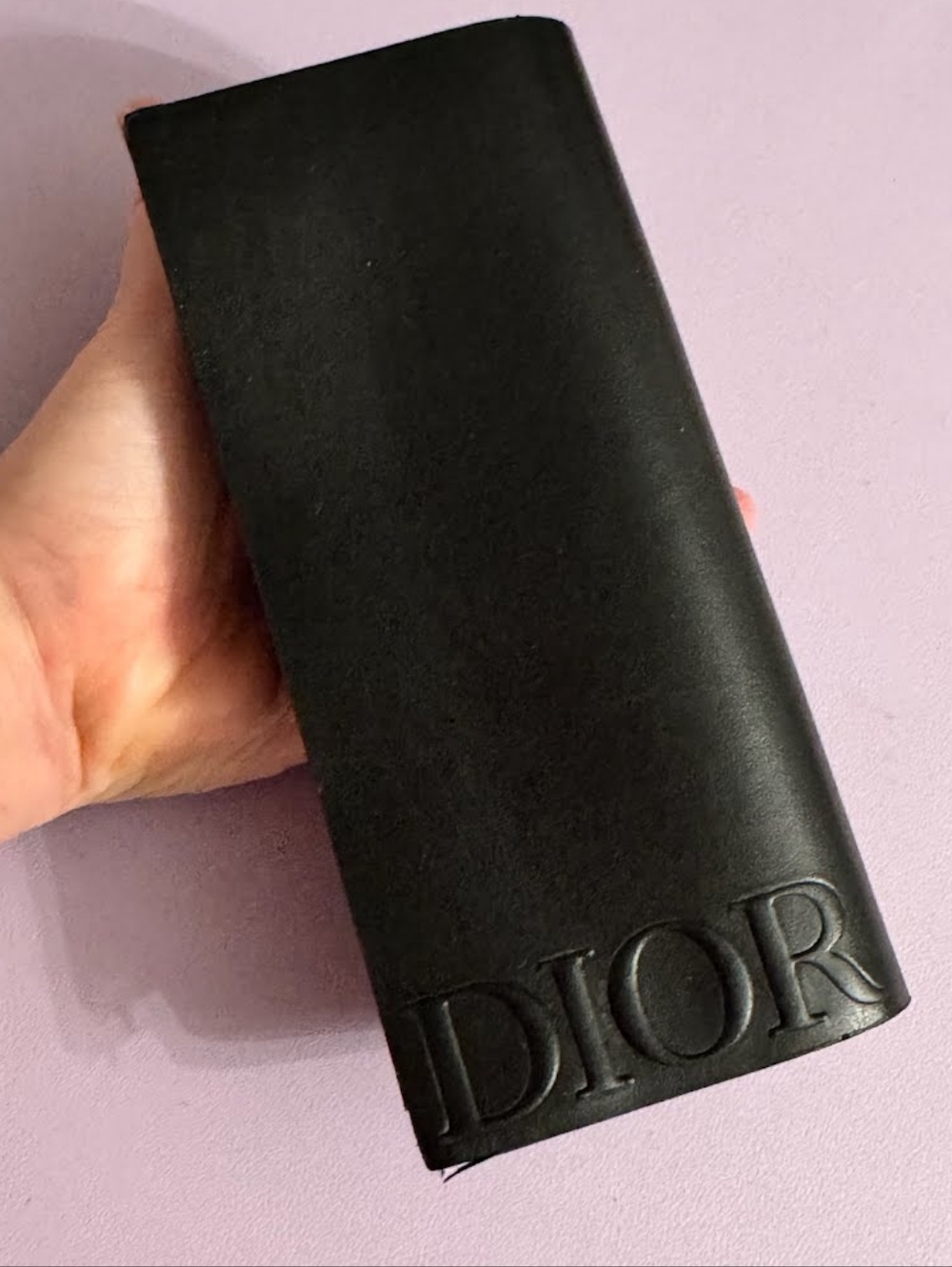 EUC DIOR Black Leather Sunglass Case Belt Bag Accessory SLG Glasses